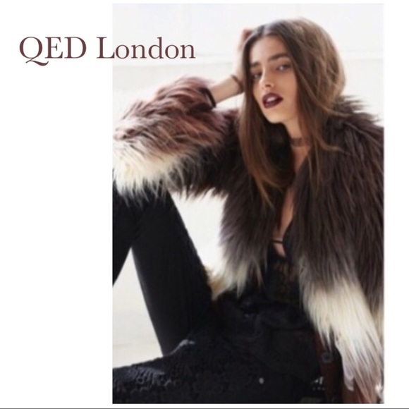 Coats | Qed London Ombr Fur Jacket 